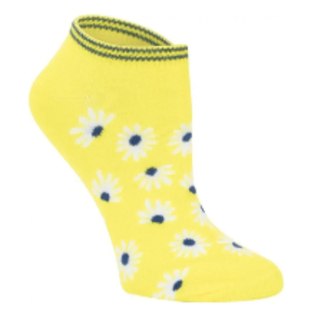 BCG Girls No Show Socks Floral Stripe 6 Pack Large/XL NEW